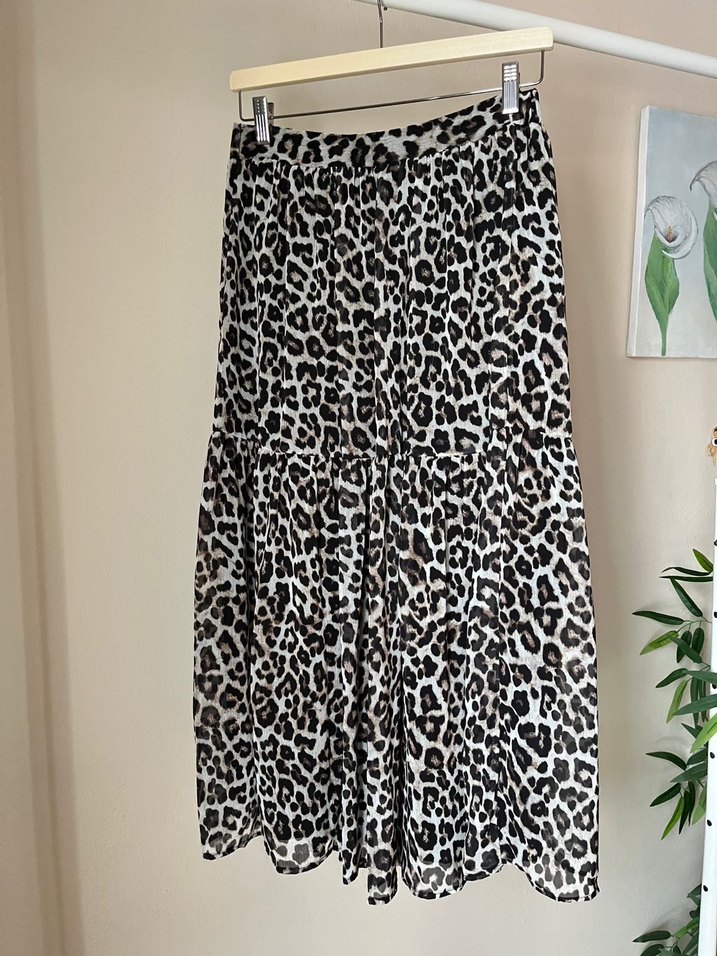 Kadın Zebra Desenli Pilili Uzun Etek - Görsel 2