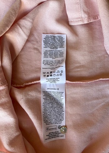 Düğmeli Pembe Keten Mini Bluz - Görsel 8