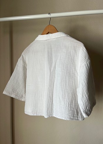 MANGO Pamuklu Keten Kadın Gömlek - Görsel 6