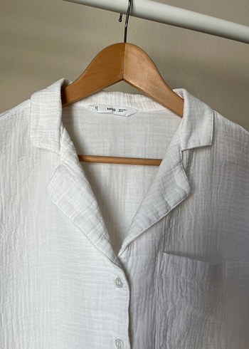 MANGO Pamuklu Keten Kadın Gömlek - Görsel 2