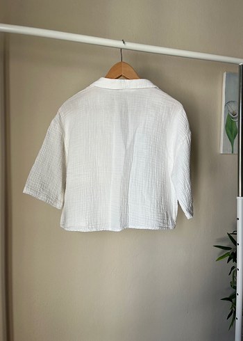 MANGO Pamuklu Keten Kadın Gömlek - Görsel 3