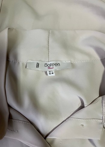 Bej Uzun Kollu Saten Bluz - Görsel 7