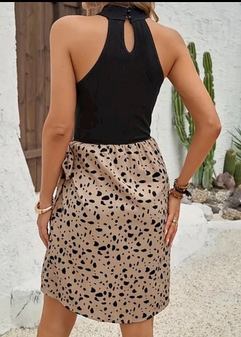 Halter Yaka Anvelop Elbise - Görsel 3