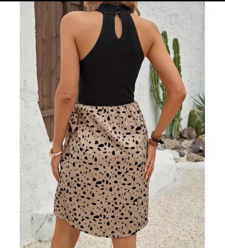 Halter Yaka Anvelop Elbise - Görsel 3