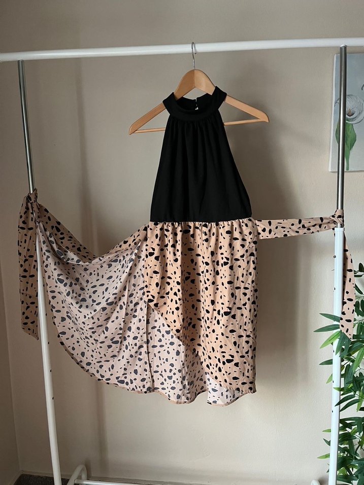 Halter Yaka Anvelop Elbise - Görsel 4