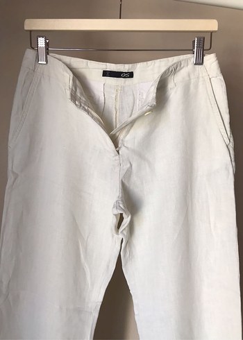 OS Bej Keten Kadın Pantolon - Görsel 2