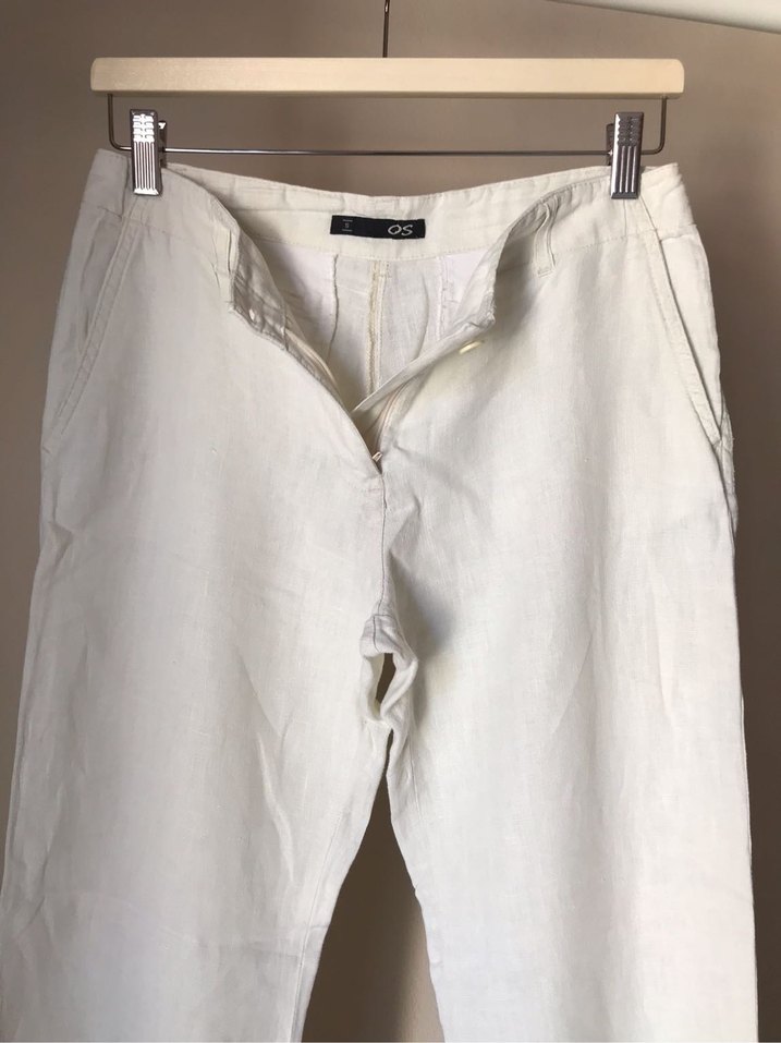 OS Bej Keten Kadın Pantolon - Görsel 2