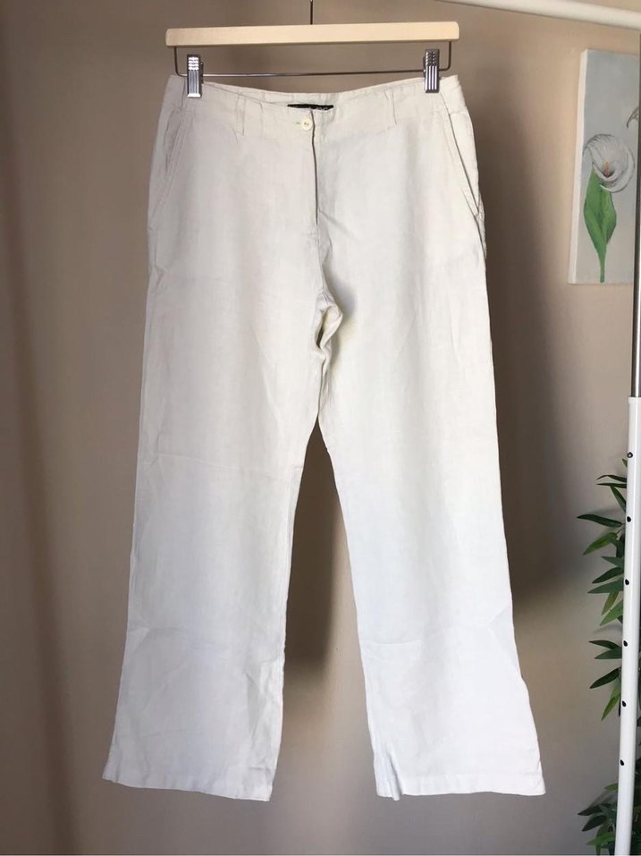 OS Bej Keten Kadın Pantolon - Görsel 3