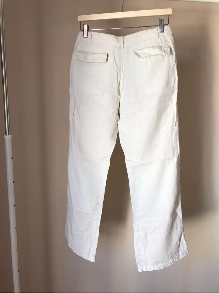 OS Bej Keten Kadın Pantolon - Görsel 4