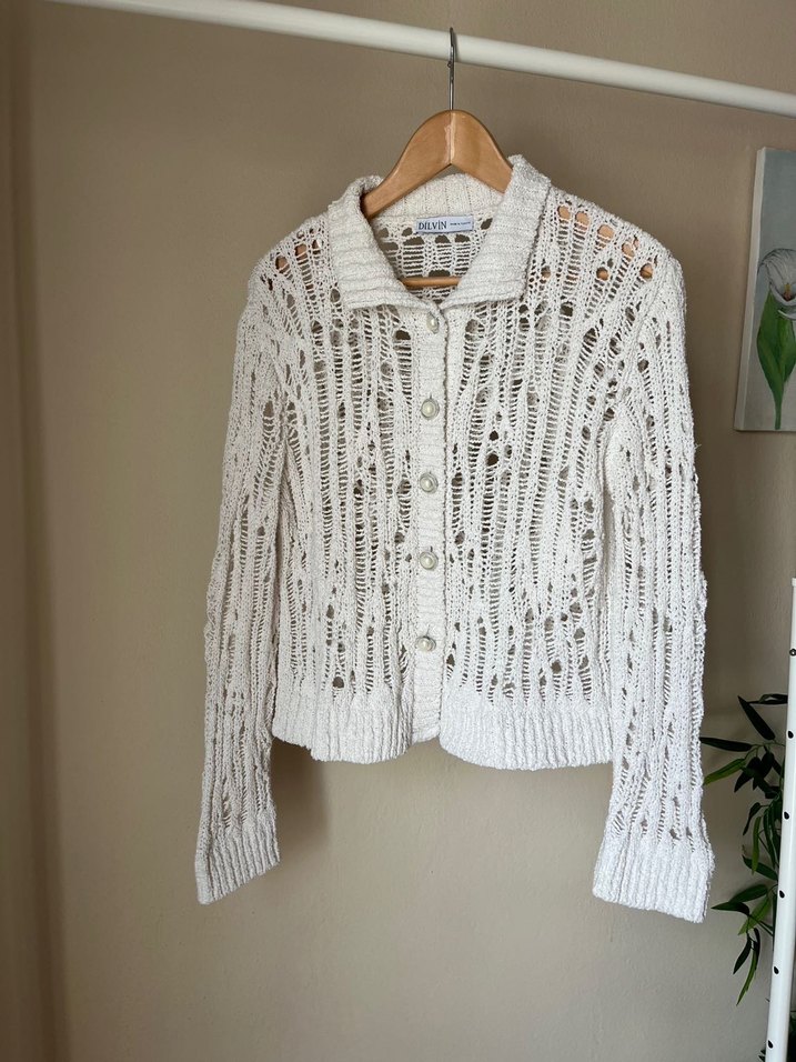 Dilvin Bohem Tarz Örgü Hırka - Görsel 4