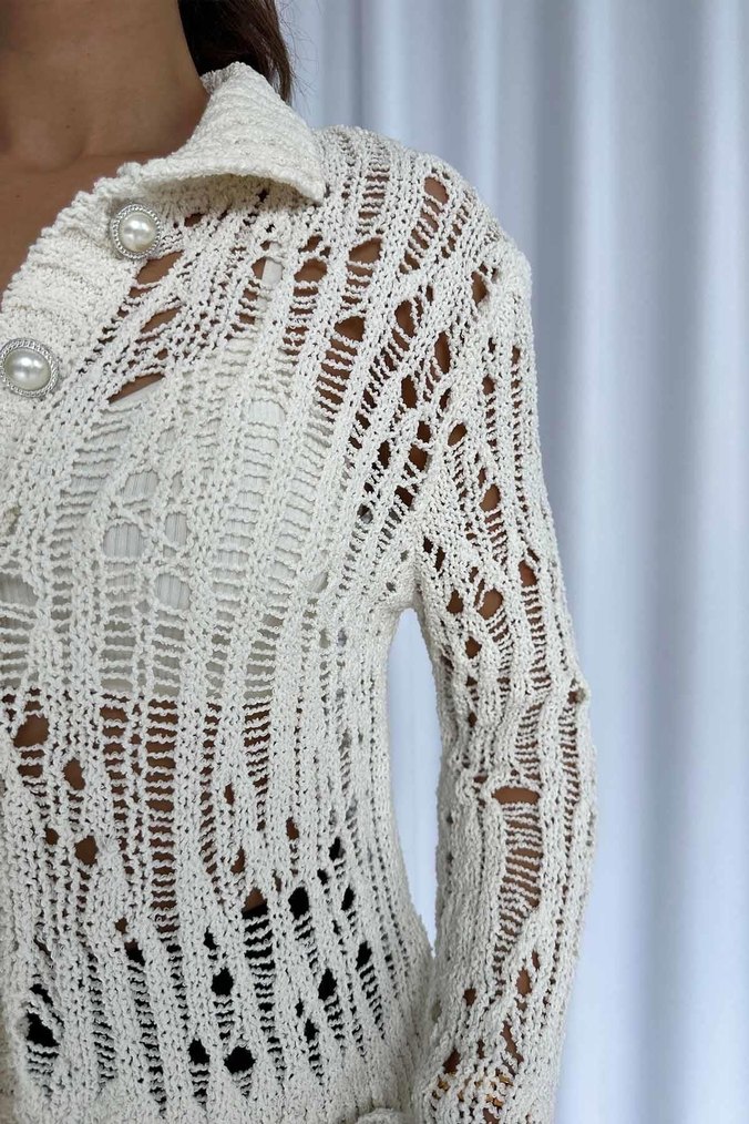 Dilvin Bohem Tarz Örgü Hırka - Görsel 2