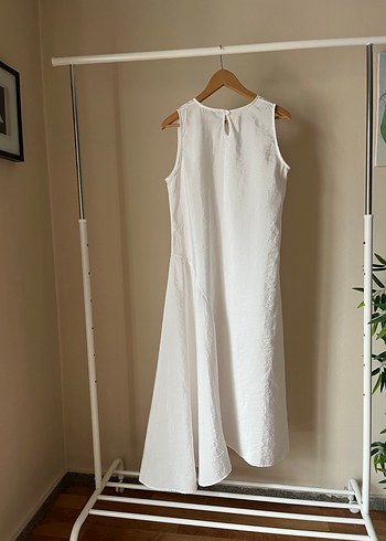 SuModa Beyaz Kolsuz Uzun Elbise - Görsel 5