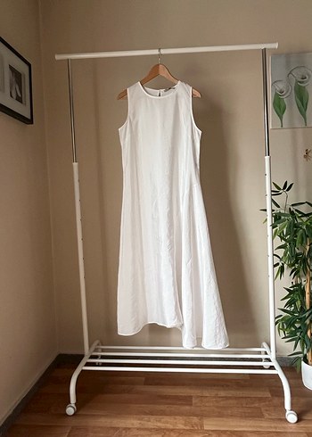 SuModa Beyaz Kolsuz Uzun Elbise - Görsel 2