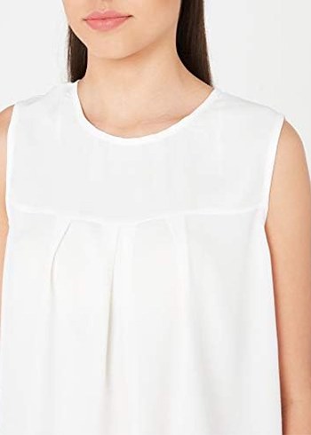 ADL Kemik Kolsuz Pliseli Keten Bluz - Görsel 8