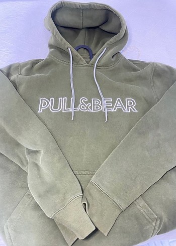 Pull and Bear Pull Bear Haki Kapusonlu Sweatshirt