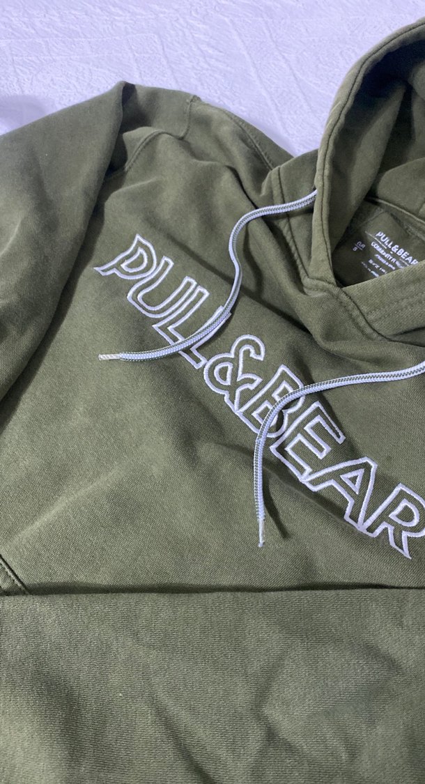 Pull&Bear Haki Kapüşonlu Sweatshirt — görsel 3/3