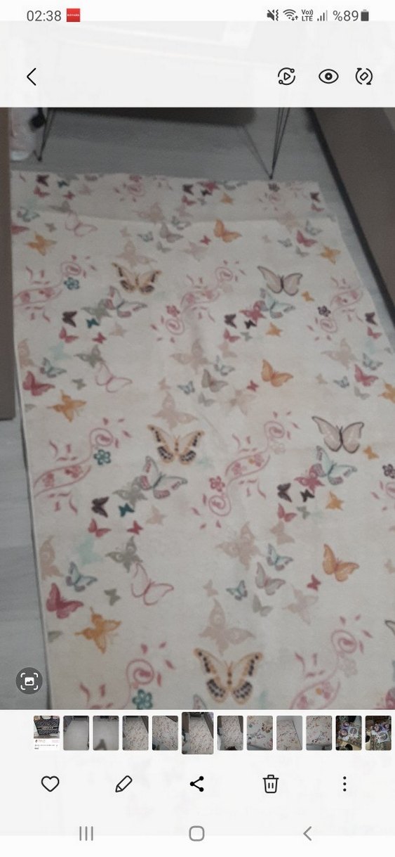 Çok Renkli Kelebek Desenli Kilim - Görsel 2