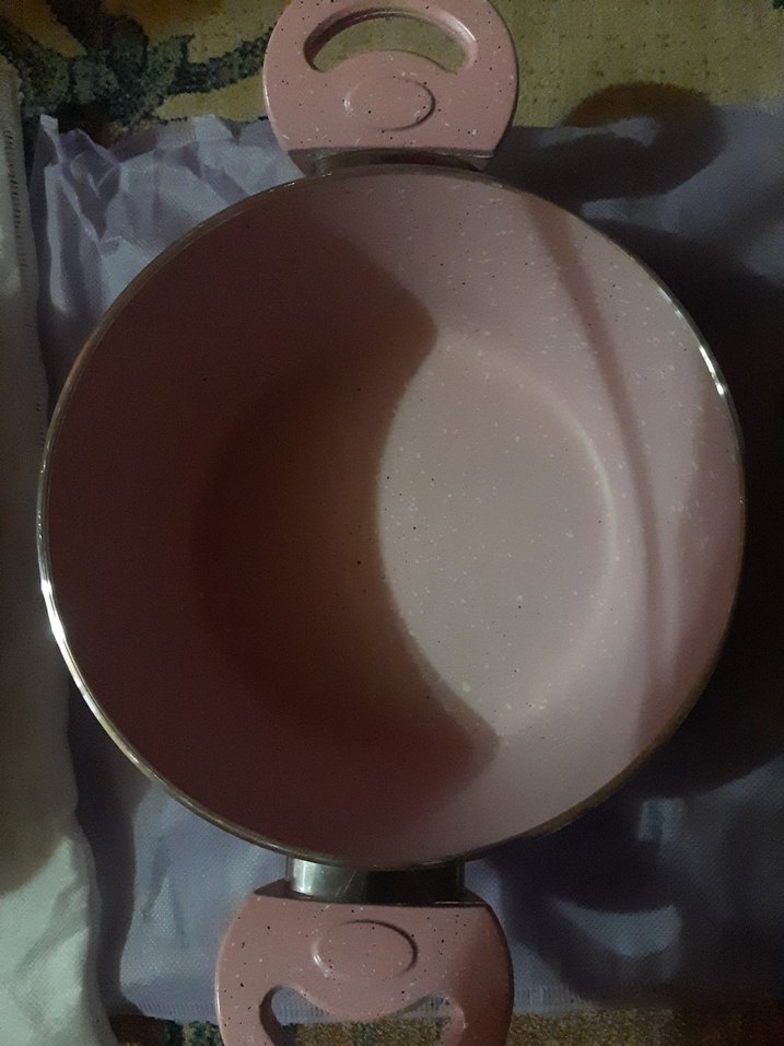 Yeni Ve Etiketli Pastel Pembe Tencere ve Tava Seti - Görsel 4