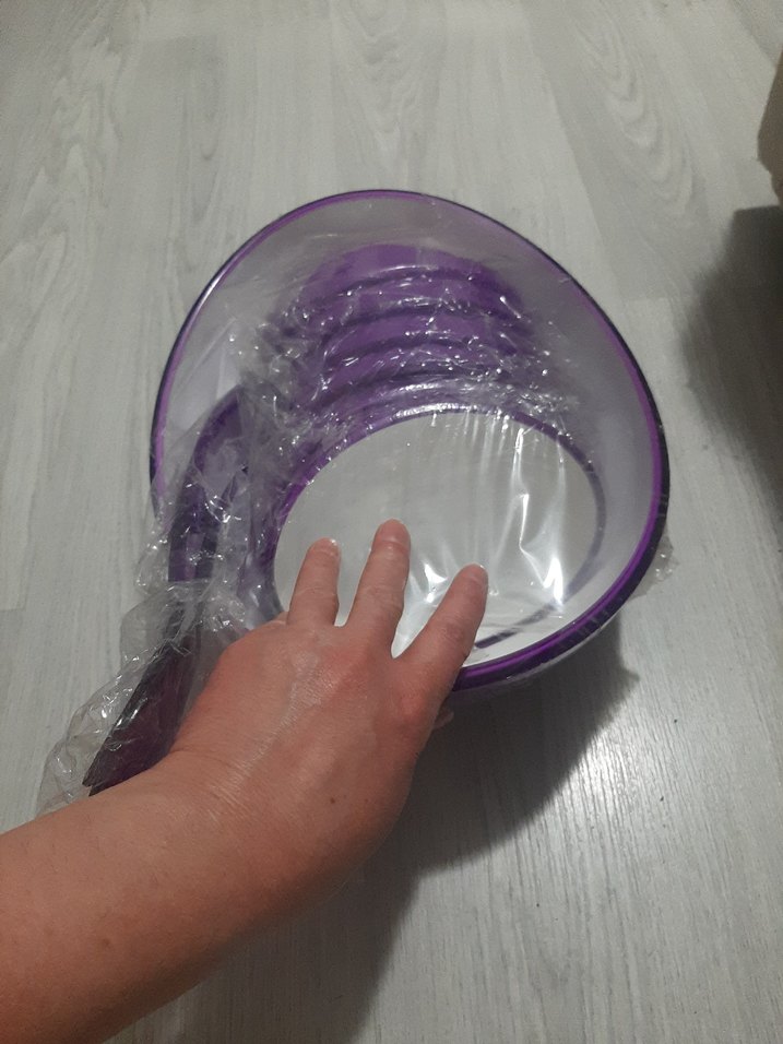 Yeni Ve Etiketli Mor Plastik Salata Servis Seti - Görsel 3