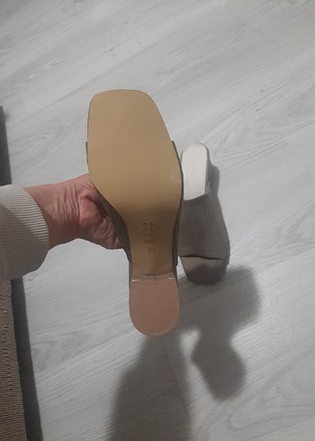 Kahverengi Kadın Topuklu Terlik No 37 Topuk Boyu 6 cm - Görsel 6