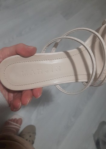 Marjin Topuklu Terlik No 37 Topuk Boyu 6 cm İnce Bantlı - Görsel 7