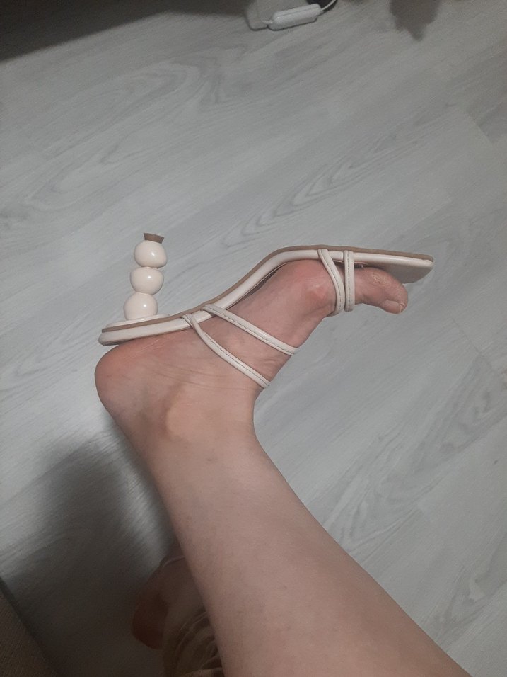 Marjin Topuklu Terlik No 37 Topuk Boyu 6 cm İnce Bantlı - Görsel 5