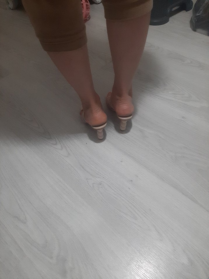 Marjin Topuklu Terlik No 37 Topuk Boyu 6 cm İnce Bantlı - Görsel 3