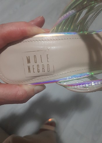 Işıltılı Çok Renkli Yılan Desenli Stiletto - Görsel 4