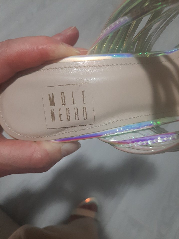 Işıltılı Çok Renkli Yılan Desenli Stiletto - Görsel 4