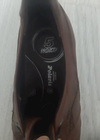 Polaris Kahverengi Deri Kadın Klasik Ayakkabı No 39 Topuk Boyu 5 - Görsel 7