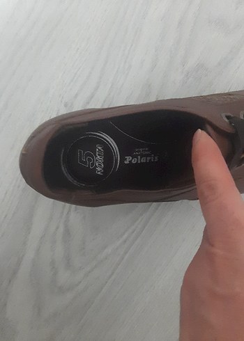 Polaris Kahverengi Deri Kadın Klasik Ayakkabı No 39 Topuk Boyu 5 - Görsel 4