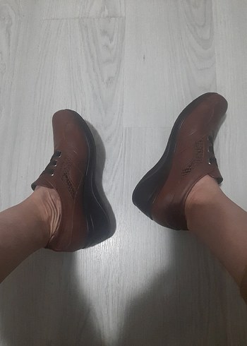 Polaris Kahverengi Deri Kadın Klasik Ayakkabı No 39 Topuk Boyu 5 - Görsel 8