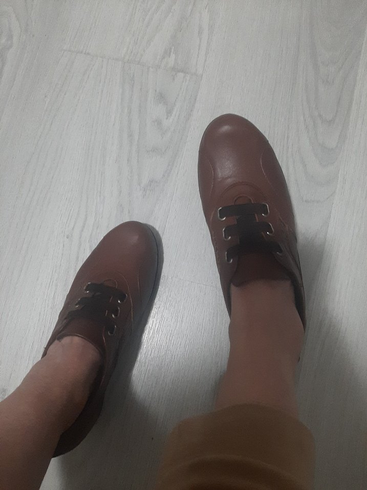 Polaris Kahverengi Deri Kadın Klasik Ayakkabı No 39 Topuk Boyu 5 - Görsel 2