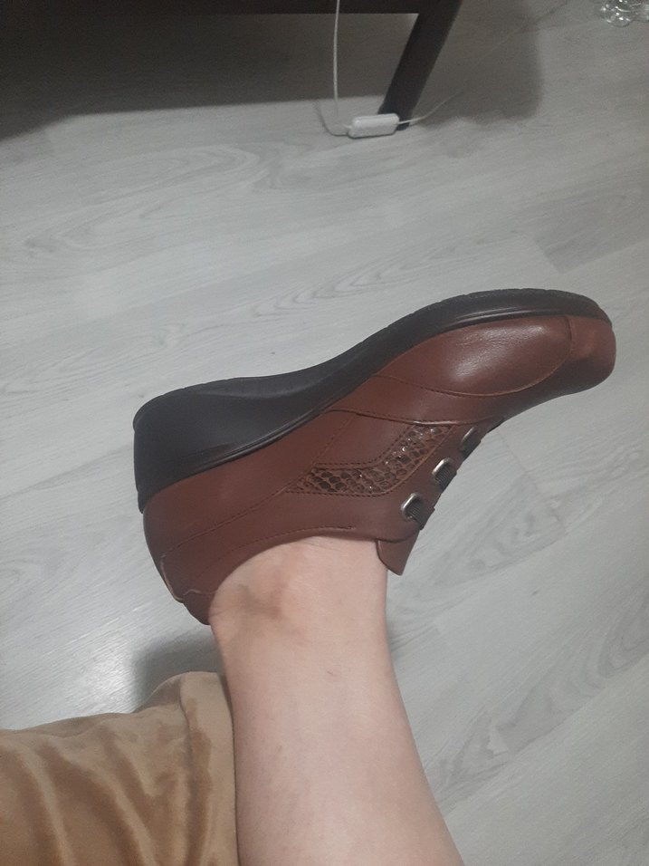 Polaris Kahverengi Deri Kadın Klasik Ayakkabı No 39 Topuk Boyu 5 - Görsel 3