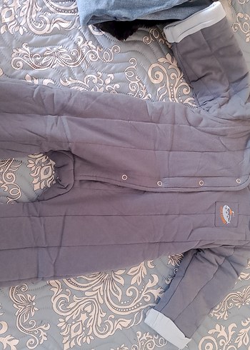 3 Yaş Beden Gri Baskılı Düğmeli Bebek Tulumu