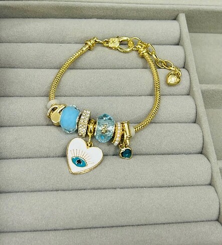 Gold Beyaz Kalp Pandora