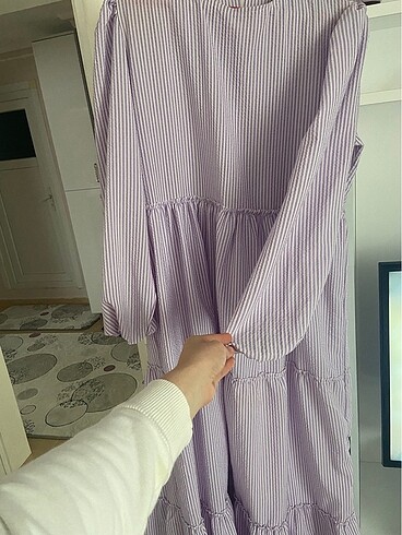 xl Beden Lila elbise