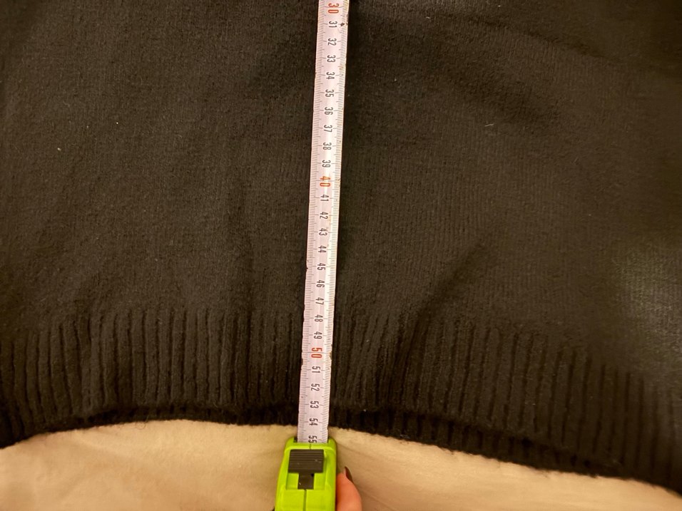 Siyah V Yaka Örgü Kadın Süveter - Görsel 2