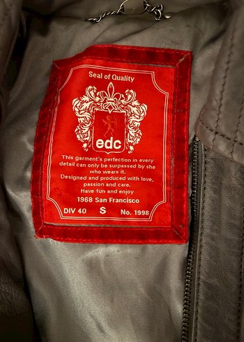 Vintage Gri Biker Deri Ceket - Görsel 2