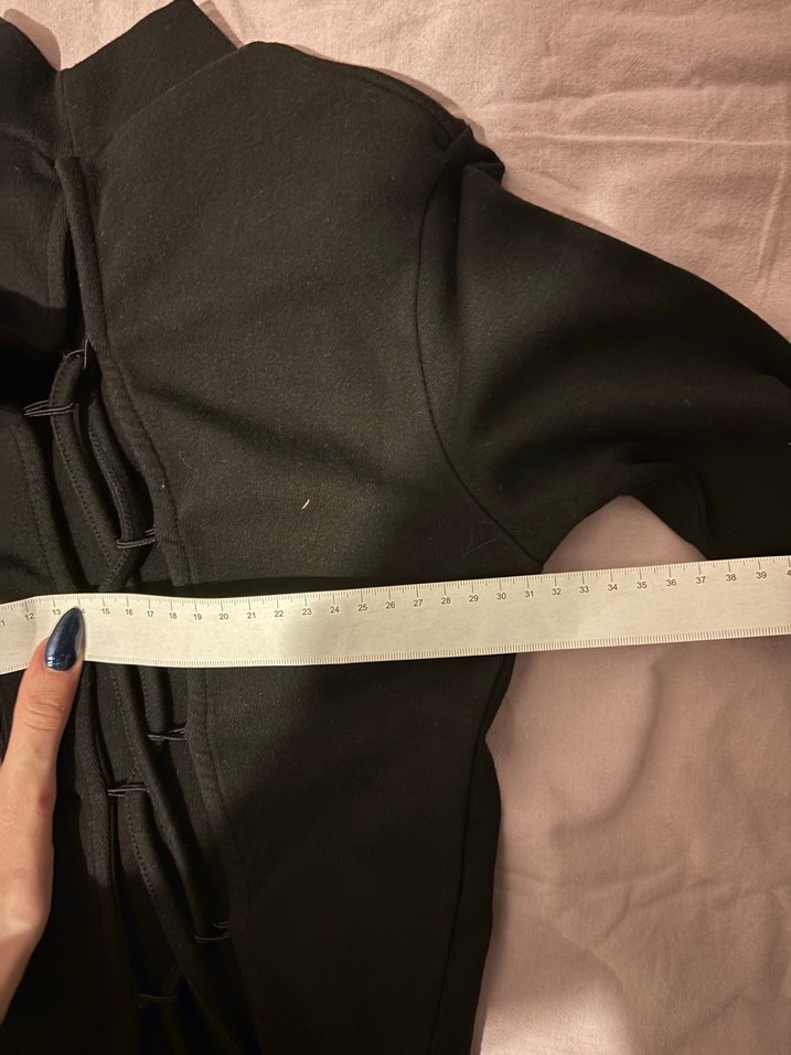 Siyah Balıkçı Yaka Uzun Kollu Sırt Dekolteli Crop - Görsel 4