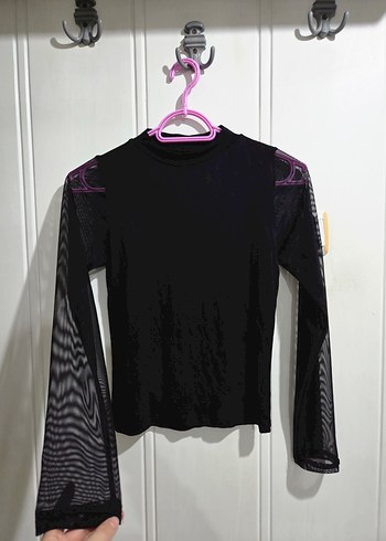 Siyah Gotik Uzun Tül Kollu Kadın Badi - Görsel 2