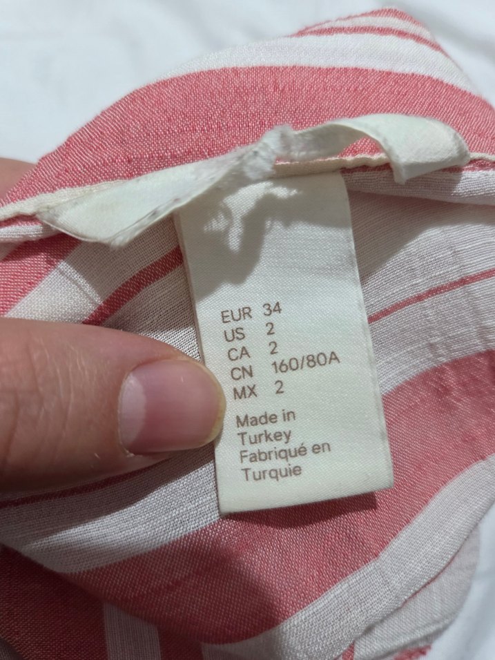 H&M Çizgili Pamuk Gömlek - Görsel 4