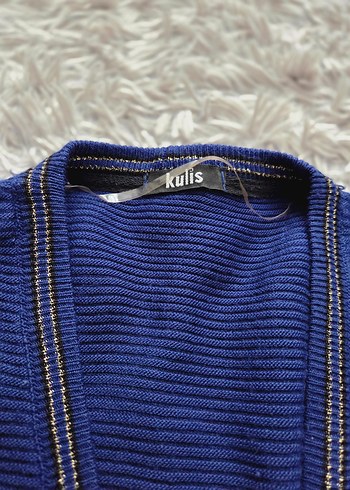 Uzun Kollu Mavi Kadın Hırka - Görsel 3