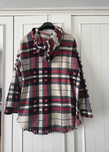 Kapüşonlu Ekose Desenli Ceket - Görsel 4