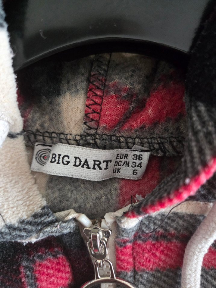 Kapüşonlu Ekose Desenli Ceket - Görsel 5