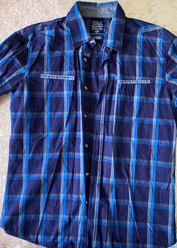 Düğmeli Lacivert Erkek Gömlek - Görsel 2