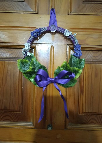 Mor Parlak Kapı Süsü Çelenk - Görsel 2