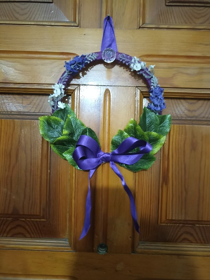 Mor Parlak Kapı Süsü Çelenk - Görsel 2