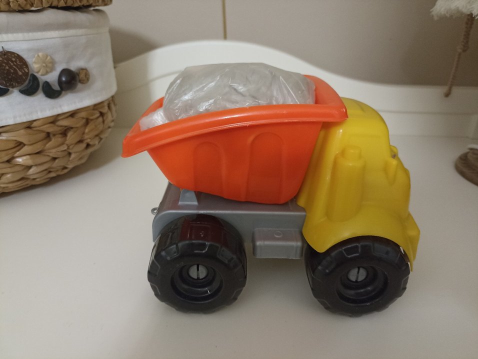 Renkli Sarı Turuncu Kinetik Kumlu Oyuncak Kamyon - Görsel 2