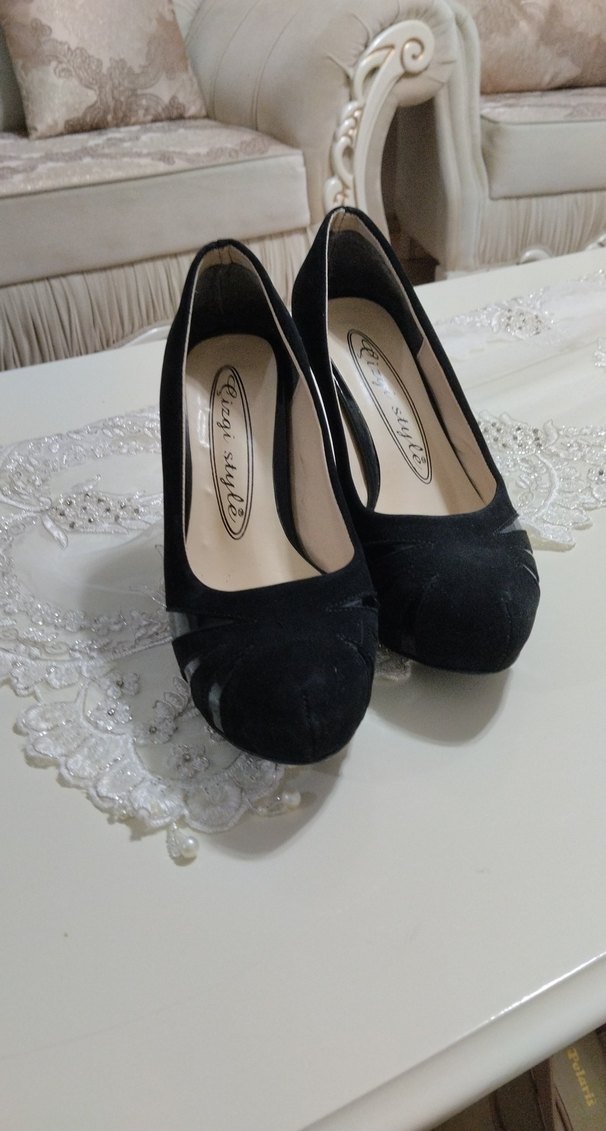 Siyah lugan Detaylı platform Topuklu Kadın Ayakkabı - Görsel 2